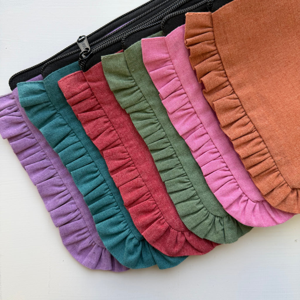Canvas Ruffle Notions Pouch