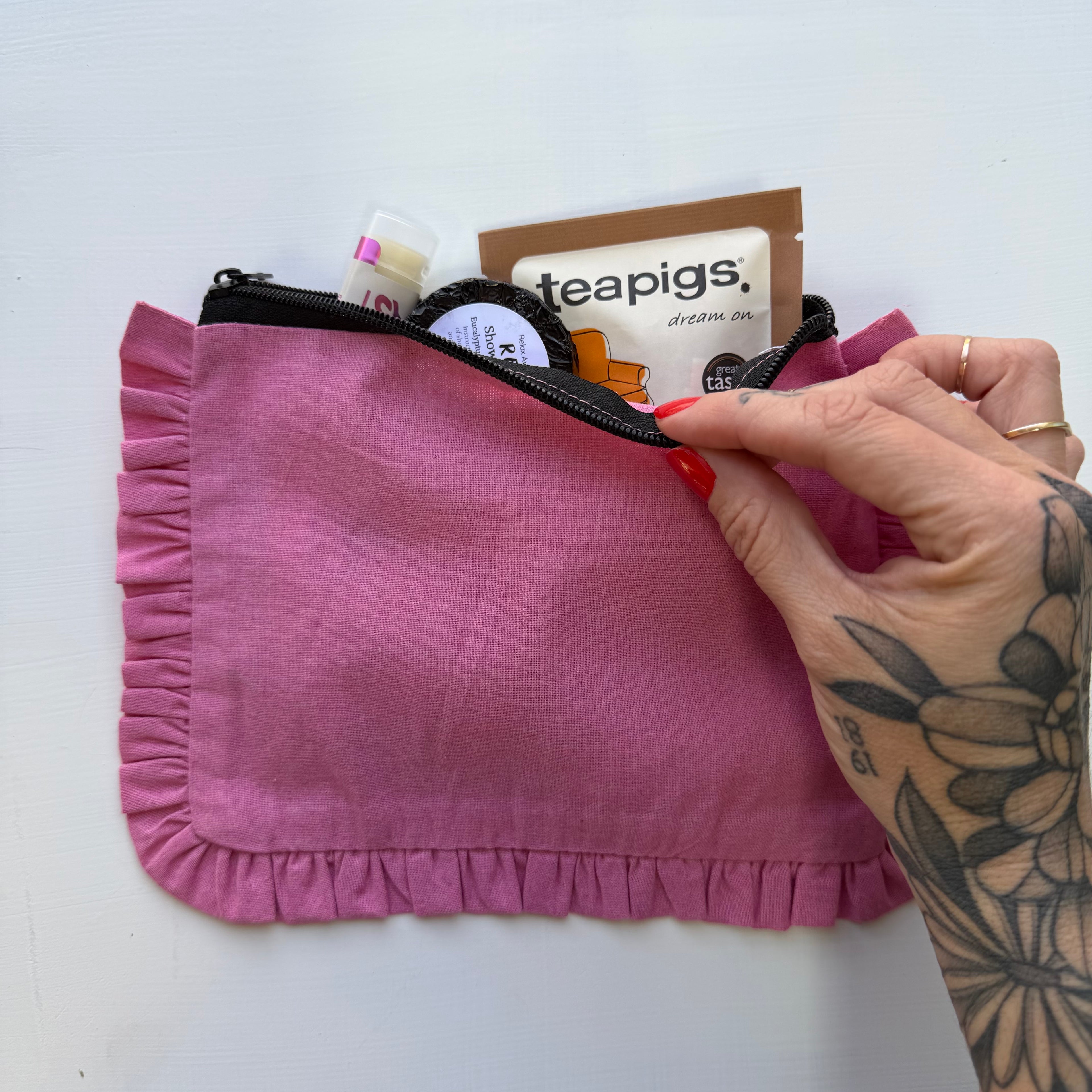 Canvas Ruffle Notions Pouch
