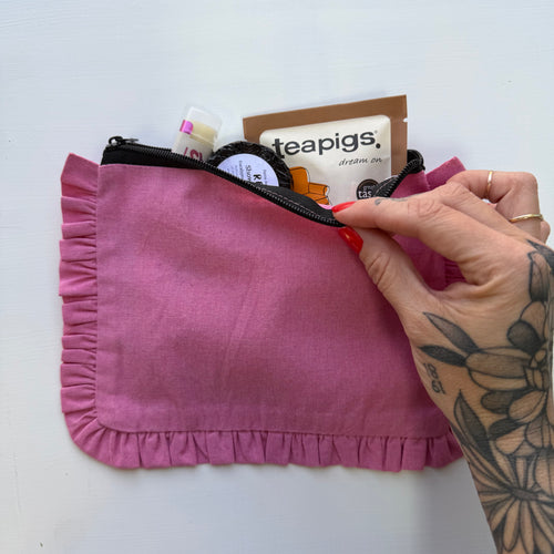 Canvas Ruffle Notions Pouch