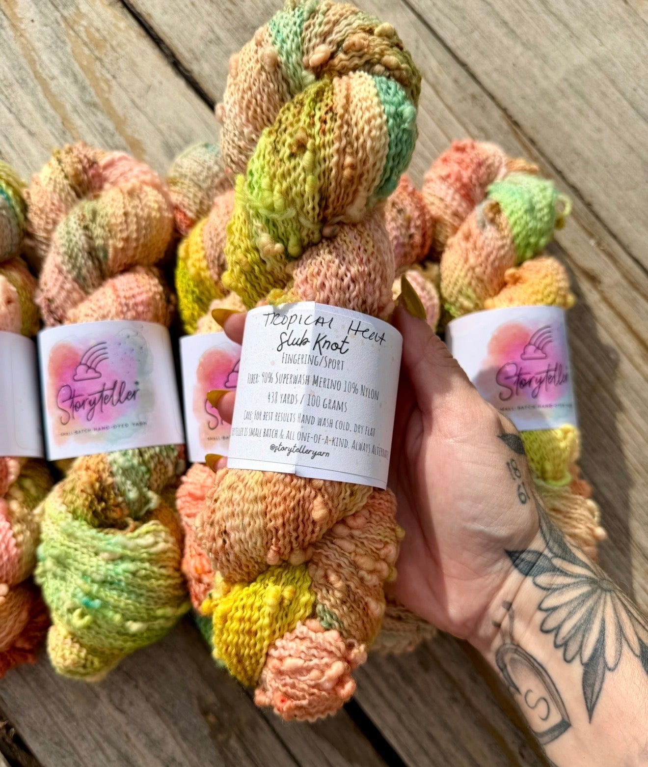 Storyteller Yarn | Hand-Dyed Slub Yarn | Tropical Heat