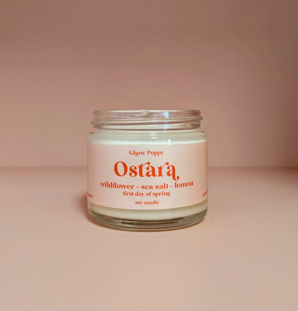 Ghost Poppy Ostara Spring Mini Candle