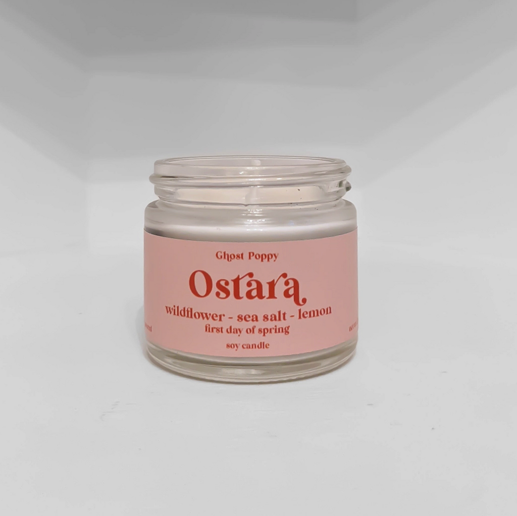 Ghost Poppy Ostara Spring Mini Candle