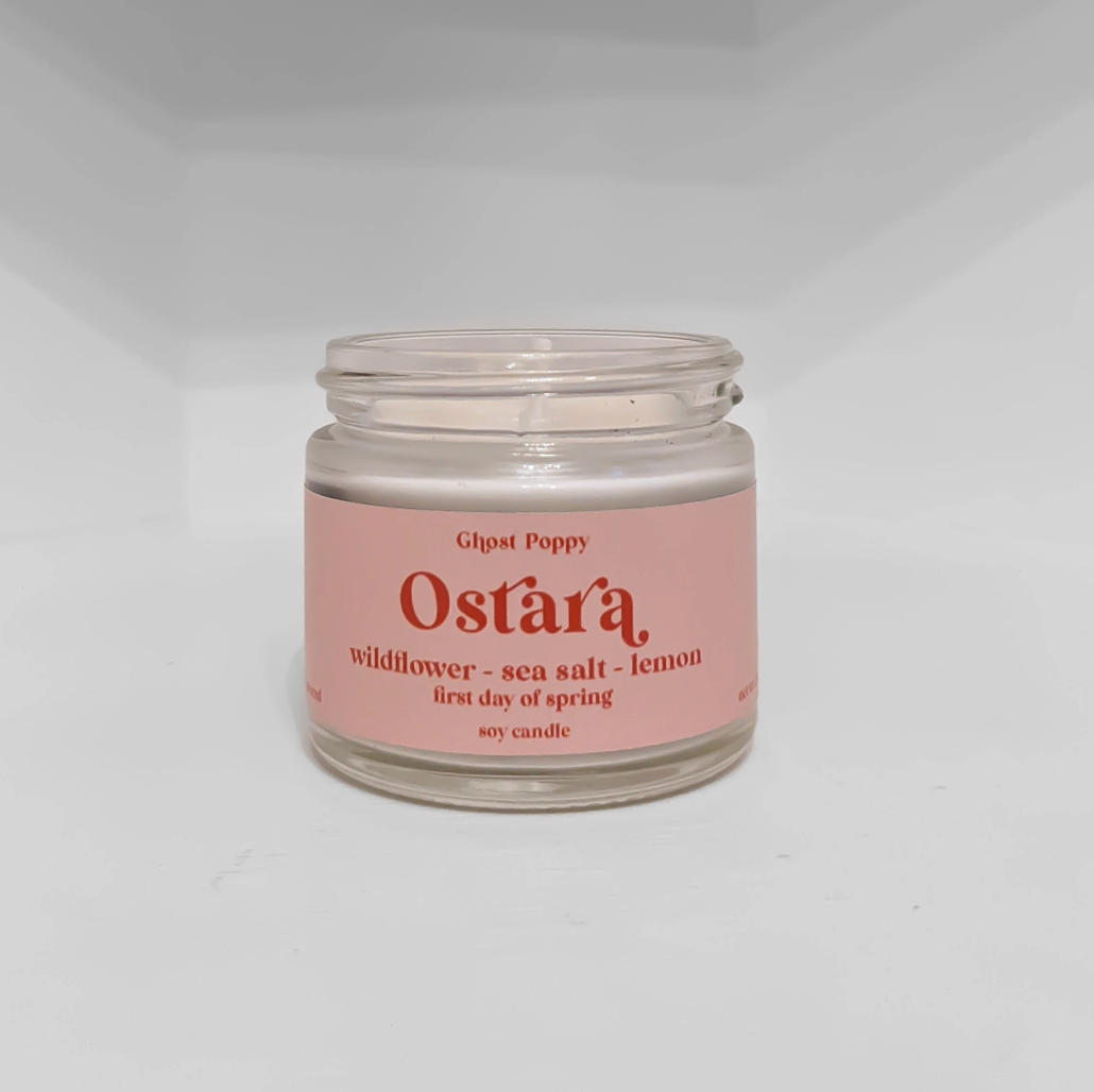 Ghost Poppy Ostara Spring Mini Candle